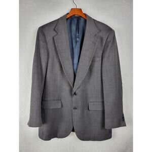 Stanley Blacker Men's Blazer 42L Black Wool Two Button Suit Jacket Sports Coat